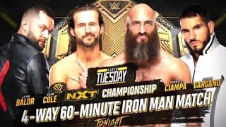 Fin Bálor Vs Adam Colé Vs tommaso Ciapa Vs Johnny Gargano -Iron Man Match -WWE NXT 01\/09\/2020