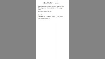 Clustered vs Non-Clustered Index in SQL Server | SQL Interview Question #shorts