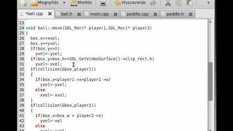 SDL tutorial 15 - simple pong game (part 4) - example program 6