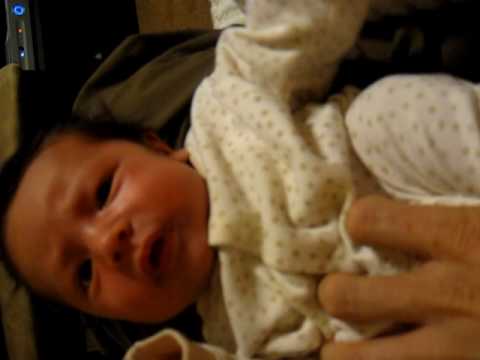 4 weeks, keller farts with help from dad funny