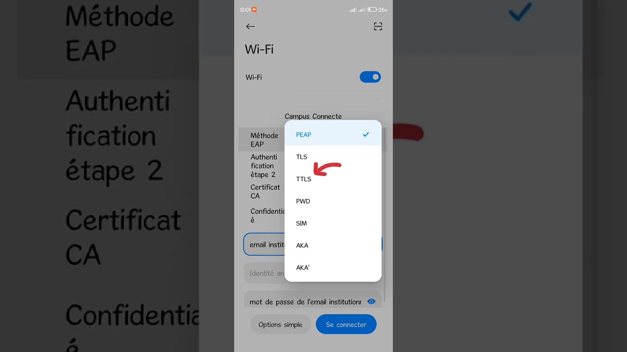 Procédure de connexion au réseau campus connecté sur Android pour les étudiants