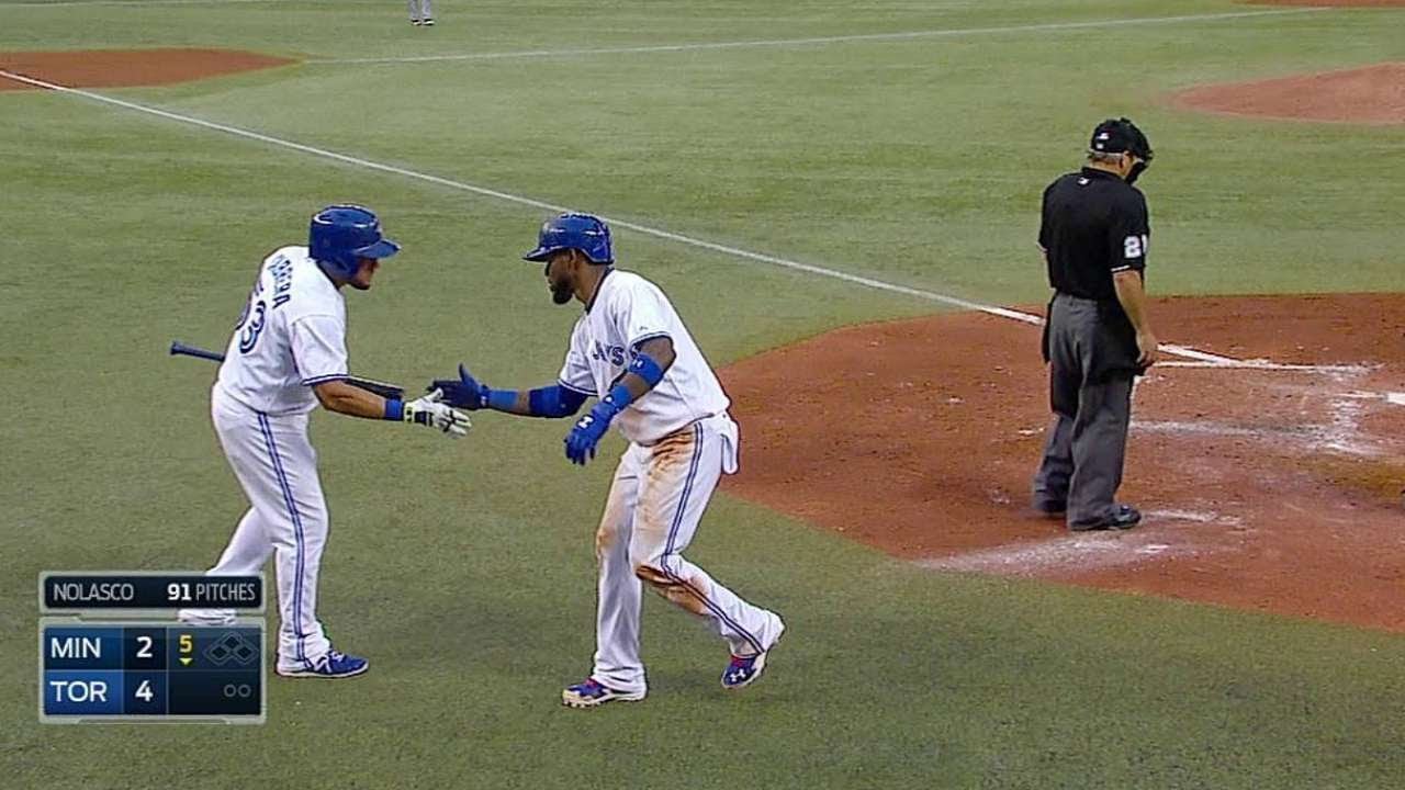 MIN@TOR: Reyes increases the lead with solo homer - YouTube