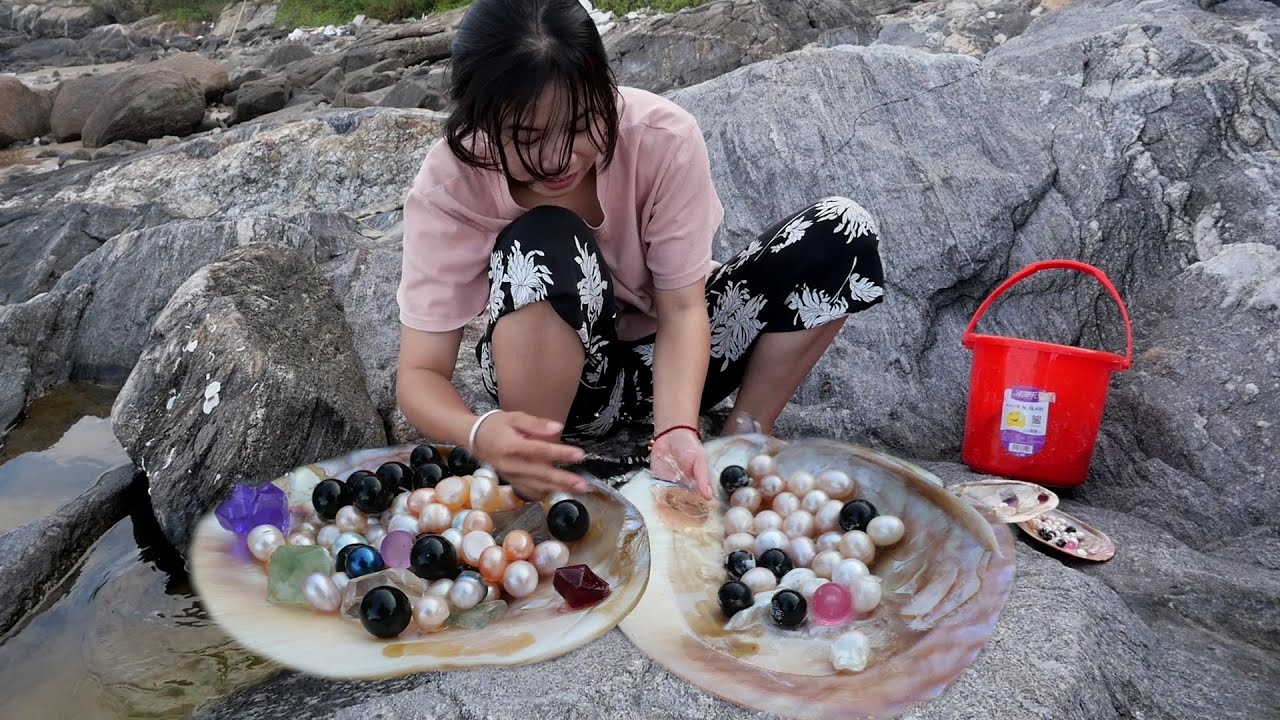 They are all freshwater pearls, which are very rare and beautiful.