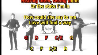 Video thumbnail of "You've Got To Hide Your Love Away  Beatles only vocals shaker tambourine 2. guitar lyrics chords"