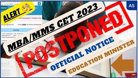 MAH MBA/MMS CET 2023 EXAM POSTPONED AND NEW DATES OFFICIAL UPDATE FOR STUDENTS #mbacet2023