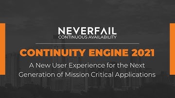 Continuity Engine 2021 Webinar