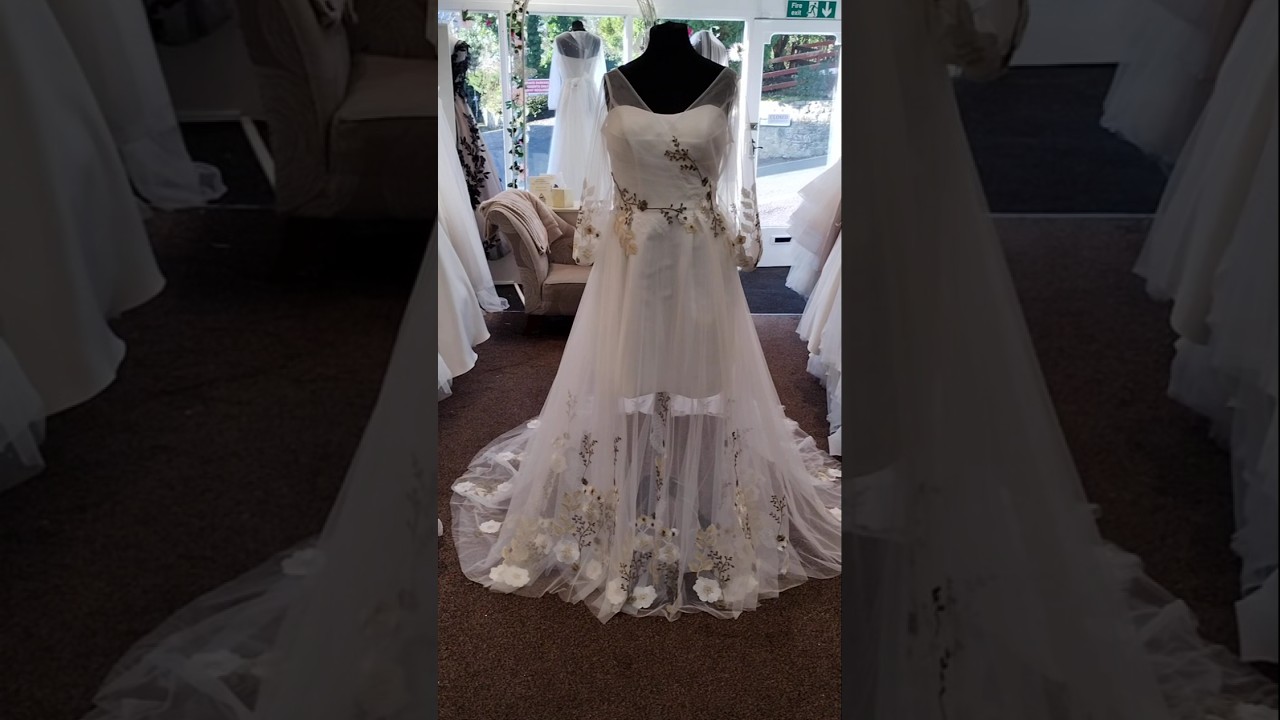 YEO & Blossom flower detailed over jacket light weight see through stunning wedding look for brides!