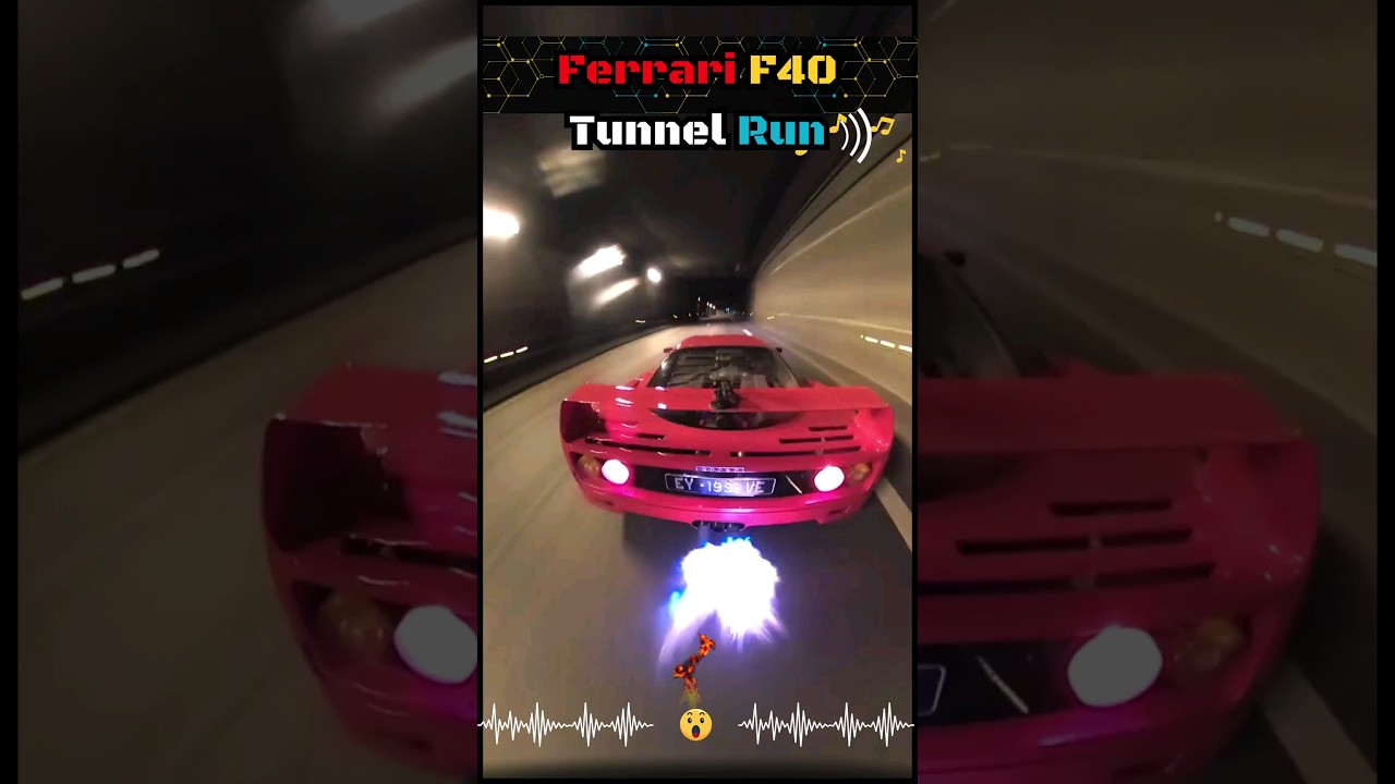 Red Ferrari F40 Exhilarating Firestorm in Tunnel 😮🔥 