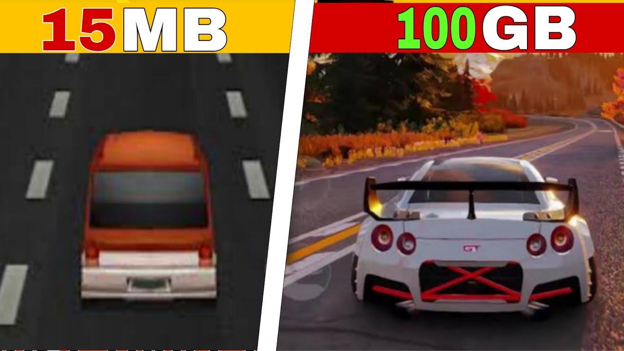 I Tried 15MB to 100GB Car Racing Game by Using Play Store!!