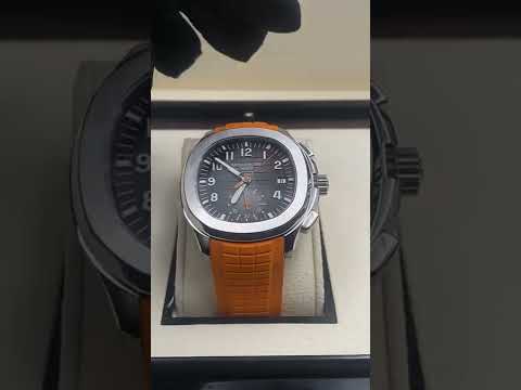 باتك فيليب نوتيلوس إطار ستيل حزام برتقالي ميناء رمادي