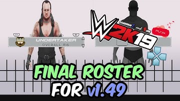 WWE 2K19 PSP, Android/PPSSPP - Final Roster for v1.49