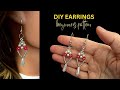 DIY earrings. Easy tutorial. Beginners beading pattern