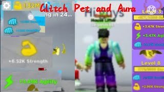 I'm borrowing Glitch Pets and Aura and Getting Strength/Dura/Agility in Roblox Muscle Legends