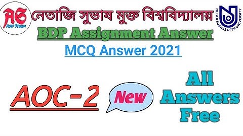 NSOU BDP AOC-2 Assignment Answers 2021 || BDP AOC-2 Assignment Answers || BDP Assignment 2021 ||