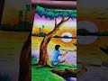 the sun rises Scenery painting ।। sun set scenery ।। the river painting ।। boat painting #scenery #⛵