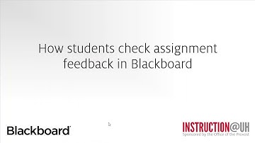 How Students Check Assignment Feedback in Blackboard
