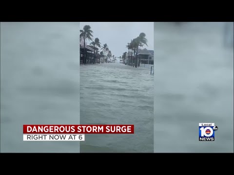 Tracking Debby: Fort Myers Beach gets a simultaneous hit of storm surge, rain, high tide