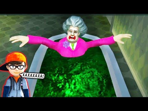 Видео: Утопил Злую Бабку Учительница Мисс Ти в Ванне! - Scary Teacher 3D