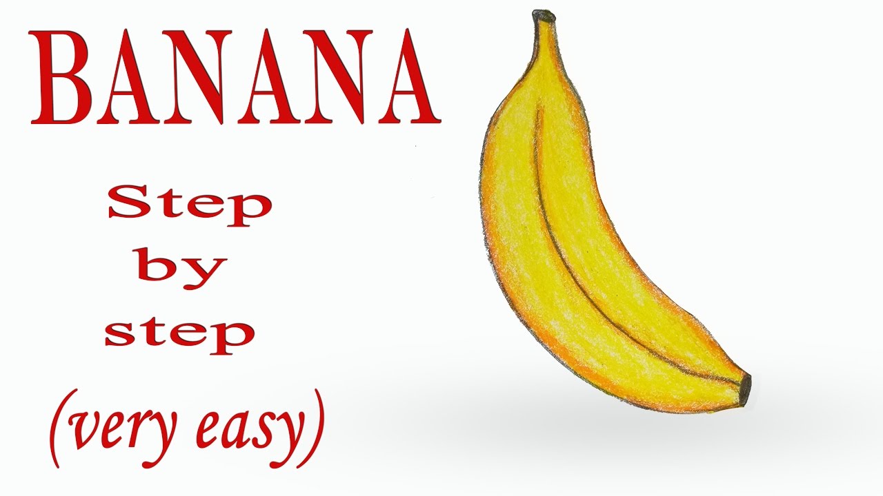 banana drawing step by step