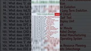 Important computer Gk/abbreviation #viral #abbreviation #education #computerscience