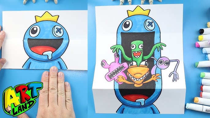 Paper Craft DIY - Rainbow friends Blue 😍😍😍 -->   #rainbowfriends #blue #cartoon #fanart  #animation #stopmotion #papercrafts