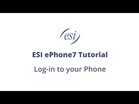 ESI ePhone7: Phone Log-in