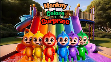 “Learn Colors with Monkeys on the Paint Slide – Fun Kids Song & Color Adventure!”