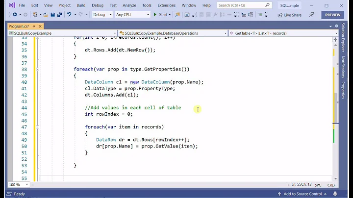 Bulk insert C# complex objects into SQL Server Table using SqlBulkCopy (Code)