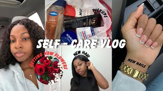 SELF CARE VLOG | new nails, skincare shopping, getting flowers + more