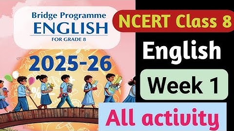 Class 8th English bridge course new (New syllabus 2025-26) part-1||All Activity||English all chapter