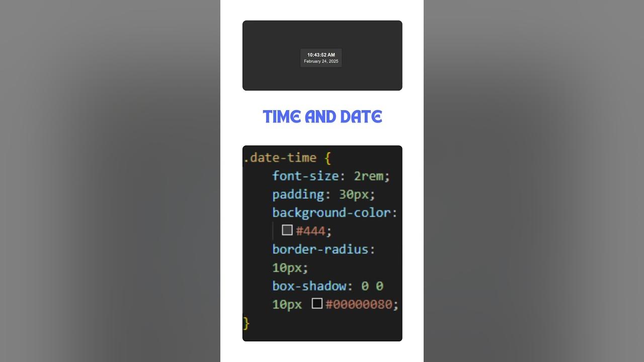 Time And Date |Html Css Javascript #coding #javascript #programming # ...