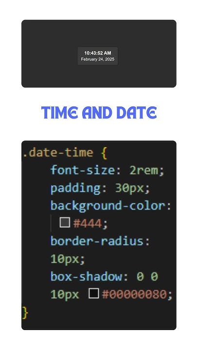 Time And Date |Html Css Javascript #coding #javascript #programming # ...