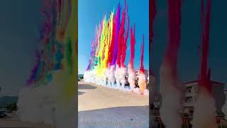 Rainbow Fireworks Display Process | Firework Show Production Technique #amazing #wonderful