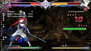 [BBCF2] Hakumen - 6949 damage 5D/2D starter back-to-corner OD combo, AF