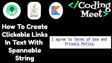 How to Create Clickable Links in Text with Spannable String | Android Studio Tutorial Kotlin