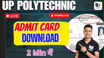 JEECUP Admit Card 2025 Download || Up Polytechnic Admit Card Download