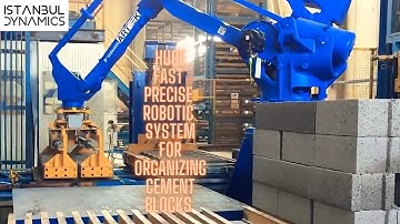 Huge, fast and precise robotic system for organizing cement blocks