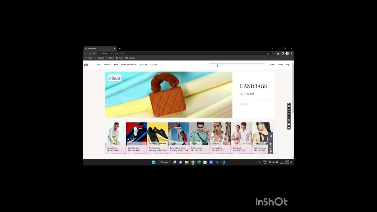 Simple Myntra Clone Using HTML CSS and JavaScript - YouTube