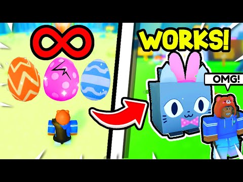 🐰 I HATCHED HUGE EASTER CAT using INFINITE *GLITCH* METHOD in Easter Event Pet Simulator X!