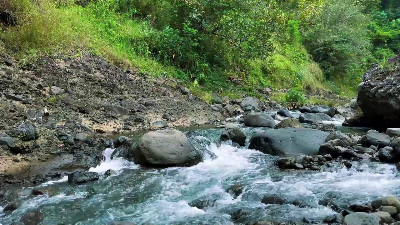 Beat Stress in Minutes to Deep Sleep with Rapids River Sounds Flowing Close-Up Over Natural Rocks