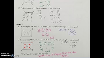 Geometry 6.4/6.5: Rhombus, Rectangle, and Square Properties