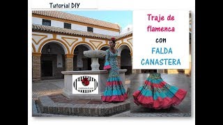 Tutorial DIY. Cómo hacer una falda canastera de un traje de flamenca -  YouTube