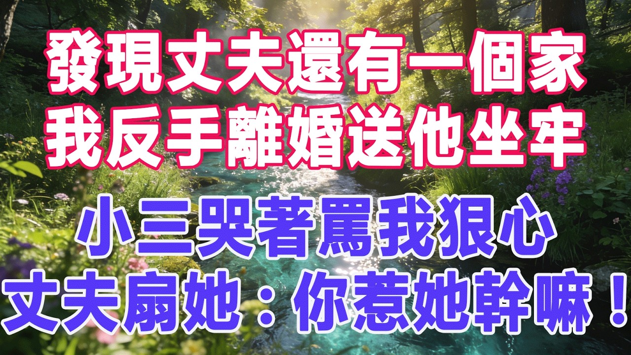 【完結文】發現丈夫還有一個家，我反手離婚送他坐牢，小三哭著罵我狠心，丈夫扇她:你惹她幹嘛!  #出軌小說 #愛情故事 #白月光 #幸福人生 #生活经验 #情感故事