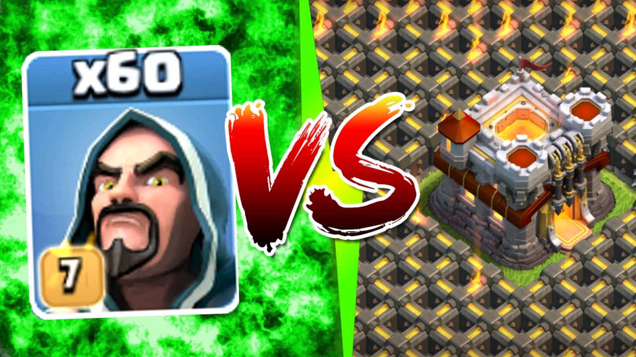 Clash Of Clans - INSANE ALL LEVEL 7 WIZARD ARMY vs TOWN HALL 11! 