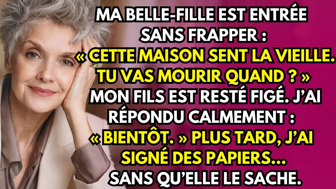 La porte s'est ouverte à la volée, heurtant le mur avec un fracas qui m'a fait sursauter, et l'aiguille de ma couture m'a piqué le doigt. Ma belle-fille Nathalie est entrée dans ma chambre comme...