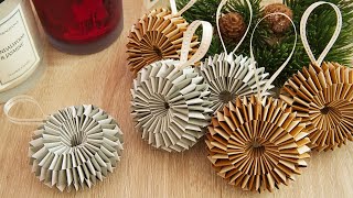 Cute & Easy Paper Ornaments For Holidays | Mini Christmas Wreath Paper Decorations | I. Sasaki