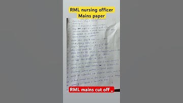 Rml nursing officer mains paper solution | #nursing