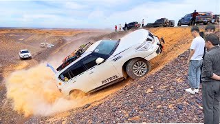 Nissan Patrol 5.6L vs Land Cruiser Team Offroad Driving Amazing | Patrol climbs 45 degrees