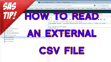 SAS Tutorial  - How to Read an External CSV file