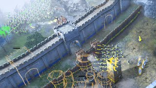 Age of Empires 4 - 4v4 NOMAD MASSIVE WAR ON WHOLE MAP | Multiplayer Gameplay
